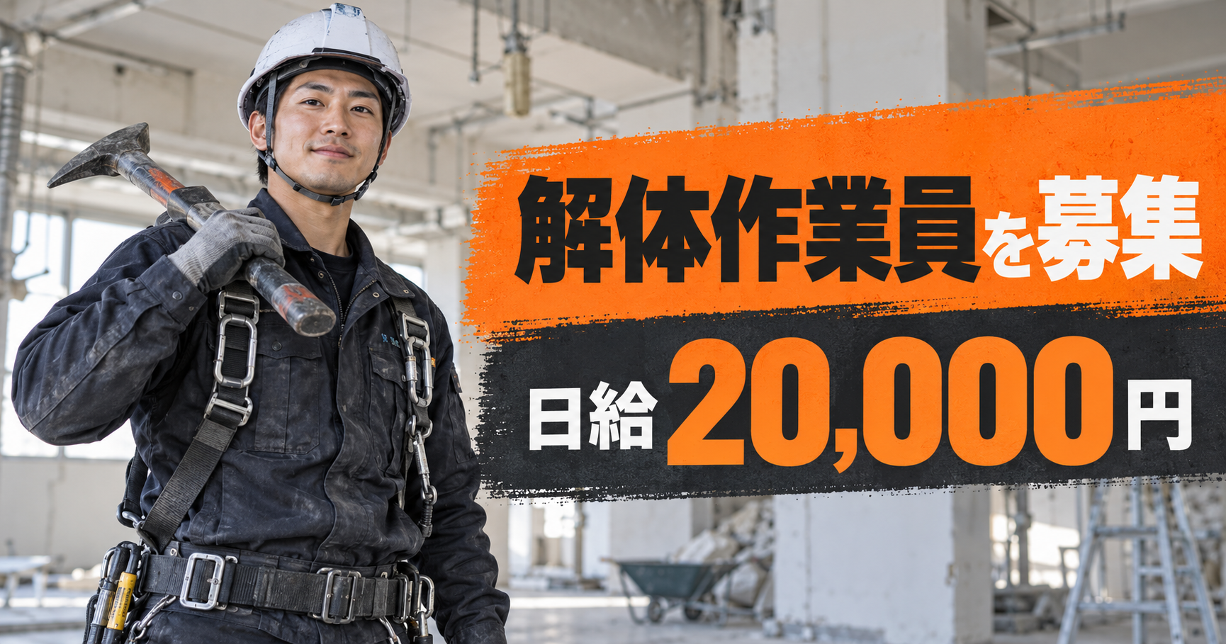 【日給20,000円】静岡県御前崎市の解体求人｜寮・送迎バス・資格支援あり